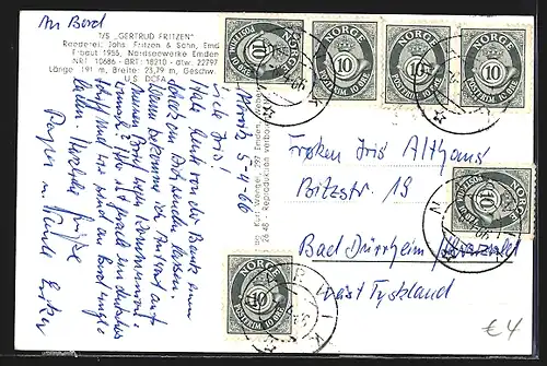 AK TS Gertrud Fritzen der Reederei Johs. Fritzen & Sohn