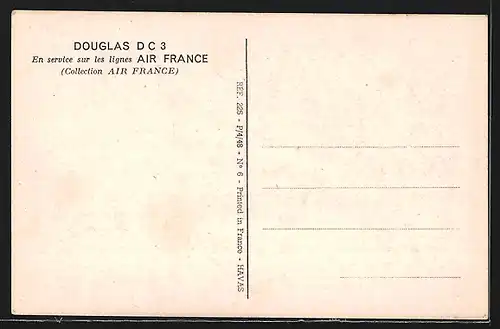 AK Flugzeug Douglas DC 3 der Air France über den Wolken