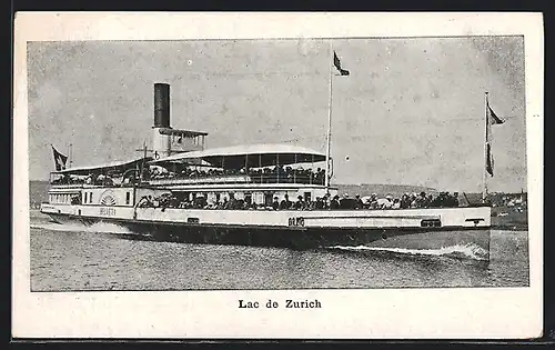 AK Dampfer Helvetia auf dem Zürichsee