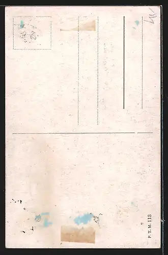 AK Der Flieger, Soldat küsst junge Dame