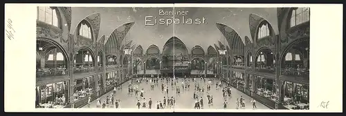 Klapp-AK Berlin-Schöneberg, Eispalast, Eisfläche und umlaufendes Restaurant
