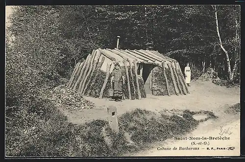 AK Saint-Nom-la-Bretèche, Cabane de Bucherons, Köhlerhütte, Forstwirtschaft