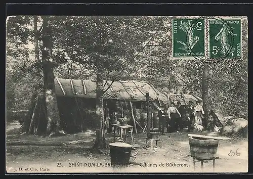 AK Saint-Nom-la-Bretèche, Cabanes de Bûcherons, Köhlerhütten, Forstwirtschaft