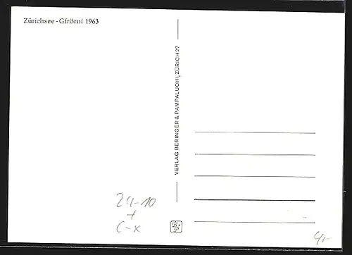 AK Zürich, Gfrörni 1963, Eisläufer