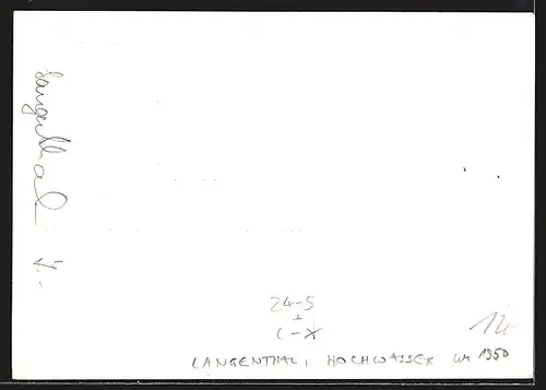 AK Langenthal, Ortspartie bei Hochwasser um 1950