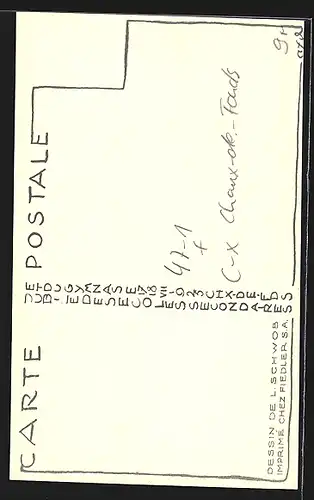 Künstler-AK Chaux-de-Fonds, Jubile des Ecoles Secondaires et du Gymnase 1925, Älterer Mann mit Bart