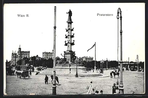 AK Wien, Praterstern mit Denkmal