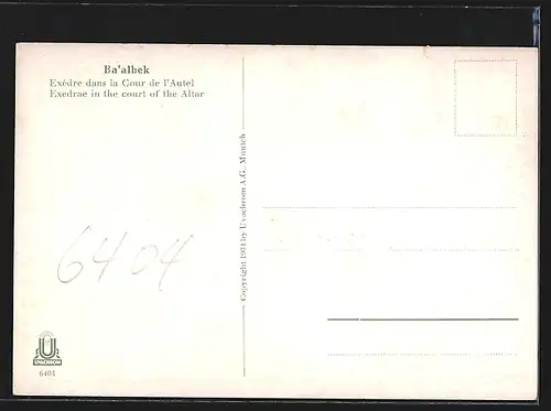 AK Baalbek, Cour de l`Autel, Exèdre
