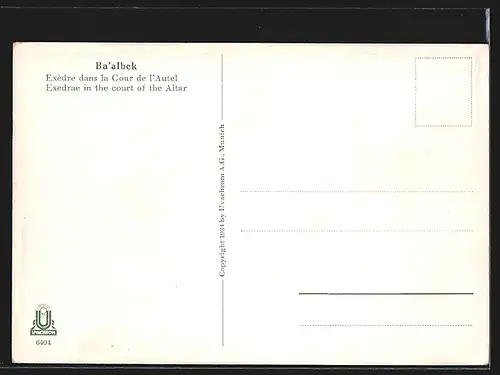 AK Baalbek, Cour de l`Autel, Exédre