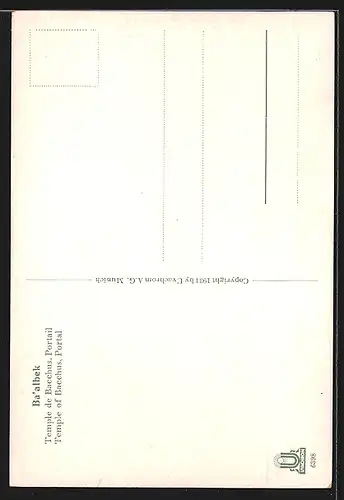 AK Baalbek, Tempel des Bacchus, Portal