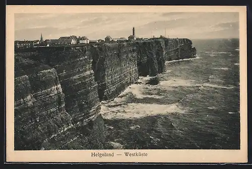 AK Helgoland, Ansicht der Westküste
