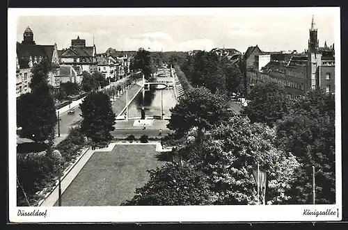 AK Düsseldorf, Königsallee aus der Vogelschau