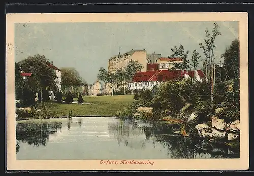 AK Erfurt, Karthäuserring, vom Wasser gesehen