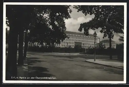 AK Erfurt, Strassenpartie an der Oberpostdirektion