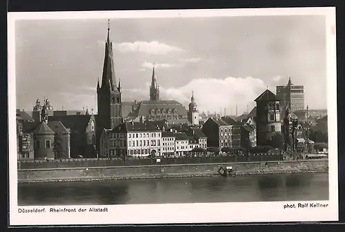 AK Düsseldorf, Rheinfront der Altstadt