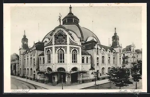 AK Düsseldorf, Apollo-Theater aus der Vogelschau