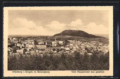 AK Altenberg i. Erzgeb., Geisingberg u. Ort vom Raupennest aus gesehen