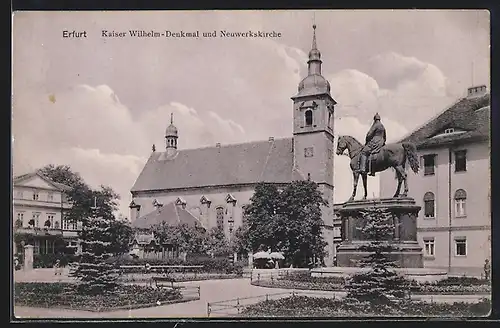 AK Erfurt, Kaiser Wilhelm Denkmal u. Neuwerkskirche