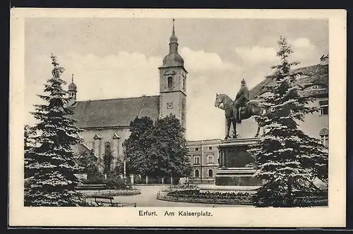 AK Erfurt, Sicht auf die Kirche am Kaiserplatz