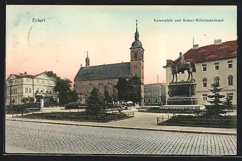 AK Erfurt, Kaiserplatz u. Kaiser Wilhelm Denkmal