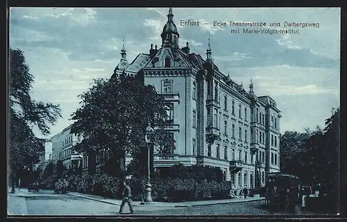 AK Erfurt, Marie-Voigts-Institut, Ecke Theaterstrasse und Dalbergsweg