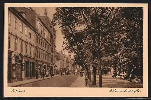 AK Erfurt, Blick durch die Neuwerkstrasse