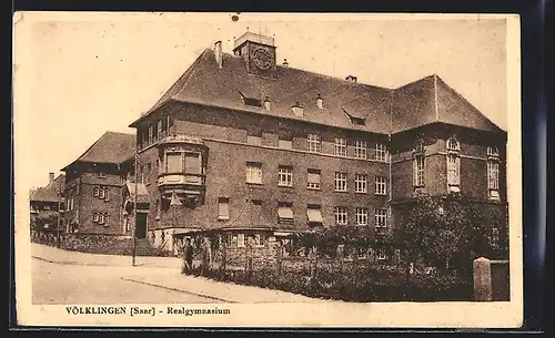 AK Völklingen, Realgymnasium, Strassenansicht