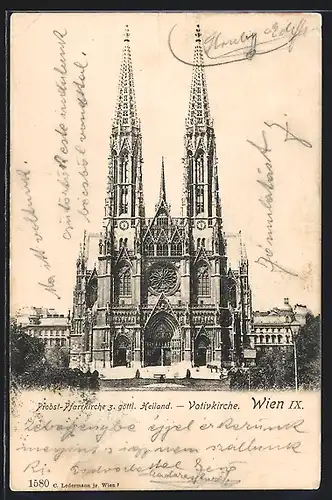 AK Wien, Votivkirche - Probst-Pfarrkirche z. göttl. Heiland