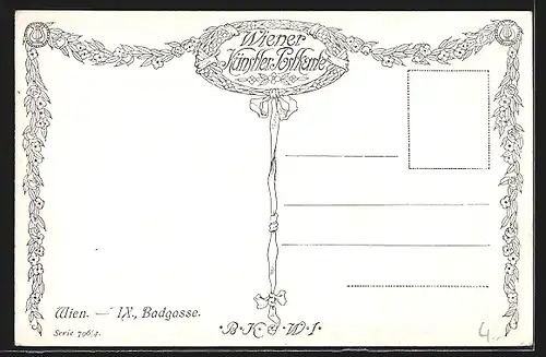 Künstler-AK Wien, Partie in der Badgasse