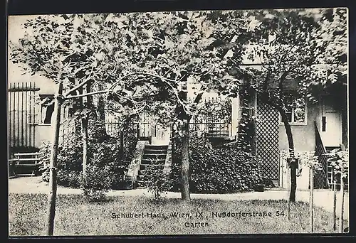 AK Wien, Schubert-Haus, Nussdorferstrasse 54, Garten