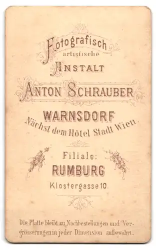 Fotografie A. Schrauber, Rumburg, Klostergasse 10, Junger Mann mit vollem, zurückgekämmtem Haar und Schnurrbart