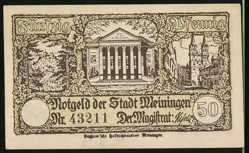 Notgeld Meiningen, 50 Pfennig, Sehenswürdigkeiten der Stadt