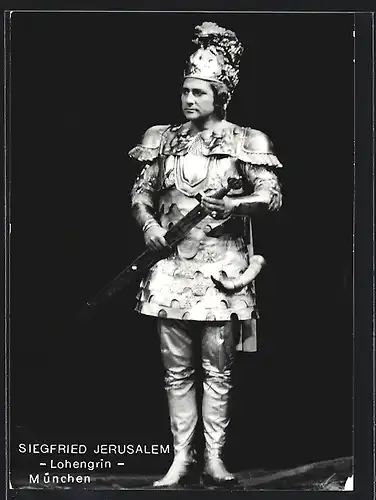 AK Opernsänger Siegfried Jerusalem als Lohengrin, mit original Autograph