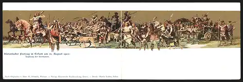 Klapp-AK Erfurt, Historischer Festzug am 21. August 19021, Jagdzug der Germanen