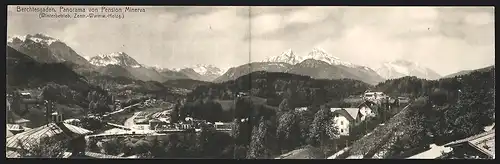 Klapp-AK Berchtesgaden, Panorama von Pension Minerva
