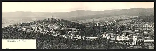 Klapp-AK Königstein i. T., Panorama mit Burg