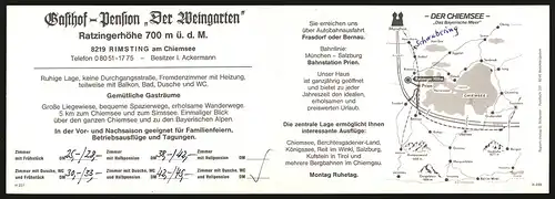 Klapp-AK Rimsting am Chiemsee, Gasthof Pension Der Weingarten auf der Ratzingerhöhe