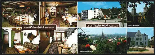 Klapp-AK Swisttal-Heimerzheim, Hotel Weidenbrück, Restaurant, Burg-Kriegshoven