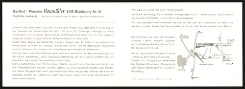 Klapp-AK Etzelwang /Hersbrucker Alb, Gasthof Pension Neumüller, beheiztes Schwimmbad