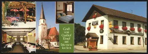 Klapp-AK Unterneukirchen, Gasthof Raspl in der Tüsslinger Strasse 2