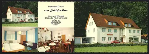 Klapp-AK Glottertal /Schwarzwald, Hotel Pension Garni zur Schlossmühle