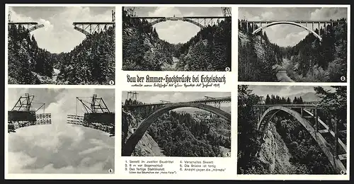 Klapp-AK Echelsbach, Der Bau der Ammerhochbrücke mit dem Stahlskelett