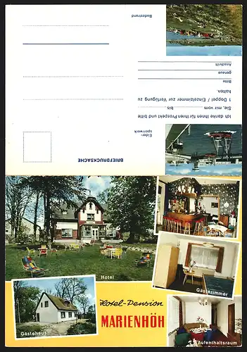 Klapp-AK Welt, Hotel Restaurant Marienhöh, Gastraum, Aufenthaltsraum