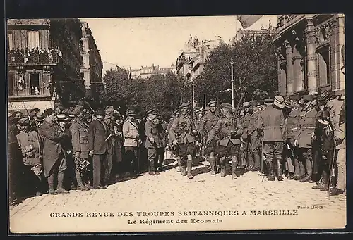 AK Marseille, Grande Revue des Troupes Britanniques, Le Régiment des Ecossais