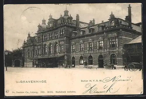 AK `s-Gravenhage, Station H.Y.S.M., Bahnhof