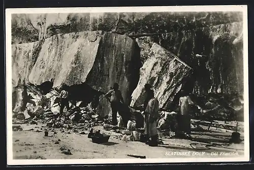 AK Slatinské Doly, Dul Frantisek, Arbeiter in einem Salzbergwerk