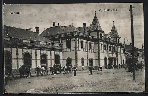 AK Szolnok, Vasútállomás, Motiv vom Bahnhof