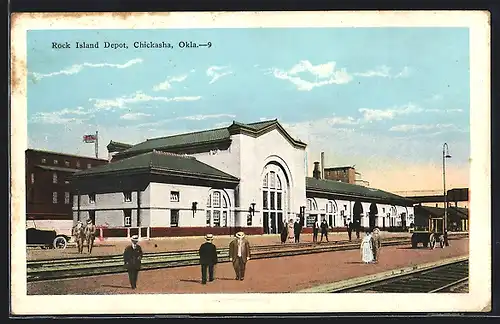 AK Chickasha, OK, Rock Island Depot, Bahnhof