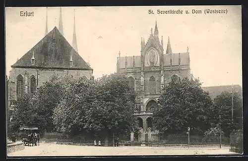 AK Erfurt, St. Severikirche u. Dom (Westseite)