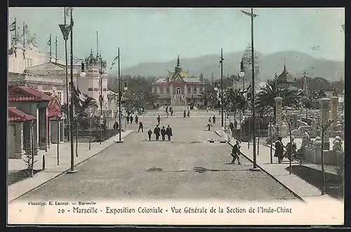 AK Marseille, Exposition Coloniale, Vue generale de la Section de l'Indo-Chine